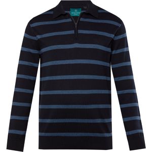 Boston Park - Heren - Boston Park polotrui gestreept rits tot 84/86 - Navy blauw - Maat 68+