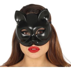 Fiestas Guirca Gezichtsmasker Black Cat Dames 17 Cm Zwart