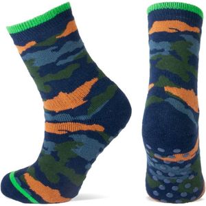 Anti slip sokken voor kinderen - katoenen huissokken – stevige antislip noppen – camouflage kleuren – maat 27/30