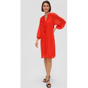 Cocktailjurk - Effen - Chiffon - Knielengte - Losse Pasvorm - Driekwart Mouw