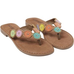 Lazamani - Luna - Teenslippers - Bruin - Oranje - Lichtblauw - Donkerblauw - Roze