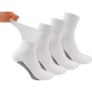 Bamboe Diabetische Ondersteunende Ankel Sokken - Extra Brede Sokken voor Puffige Voeten & Benen - 4 Pack