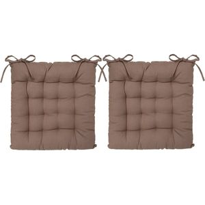 Atmosphera Tuintoelkussen - 6x - taupe - katoen - 38 x 6 cm - zitkussen