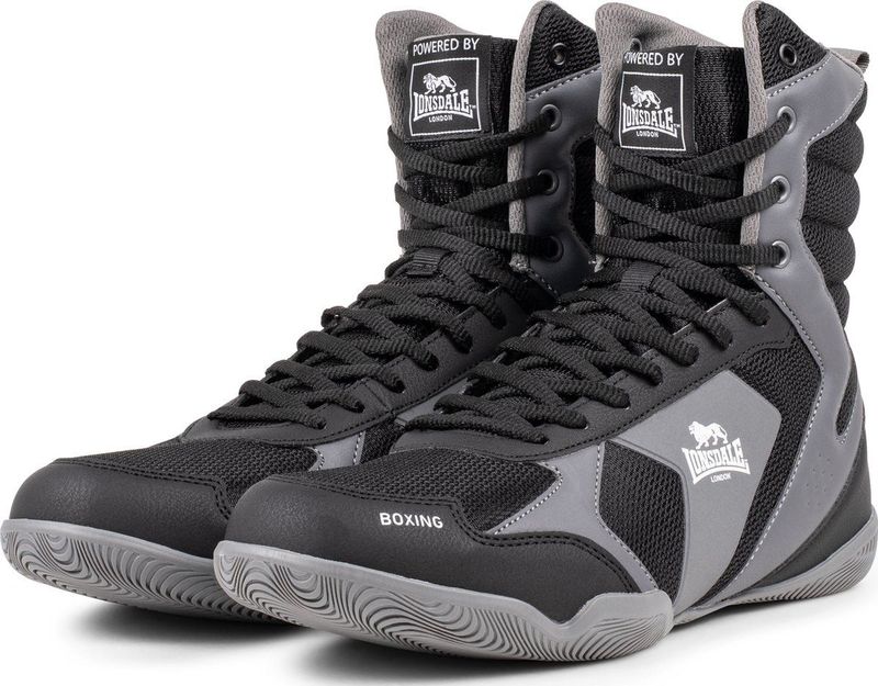 Lonsdale - Heskin - Boxschoenen - Zwart/Grijs/Wit - Maat 46