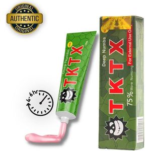 TKTX - GROEN 75 % - Tattoo crème - verdovende Creme - Tattoo zonder pijn - Snelwerkend en langdurig -Zalf voor tattoo -10 g