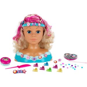 Klein Toys Princess Coralie speelgoed make-up- en stylinghoofd ""Mariella"" - 27 cm groot - wasbaar - met haarborstel, kam, haarclips - dermatologisch geteste make-up