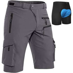 Korte Fietsbroek Heren - Sneldrogend en Ademend - Geschikt voor MTB, Hiking en Outdoor Activiteiten