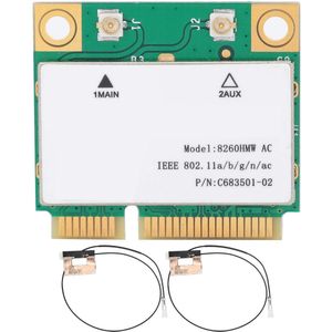 Draadloze netwerkkaart, 2,4 G / 5 G gigabit dual-band 802.11AC Mini PCI-E wifi-kaart, Bluetooth 4.2 + 2 antenne, Maximale snelheidsondersteuning 867 Mbps