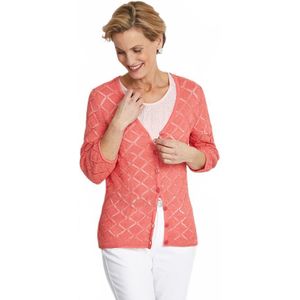 Kort, opengewerkt V-hals vest met knopen