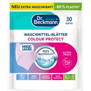 Dr. Beckmann Wasmiddeldoekjes / Wasmiddelstrips 30 STUKS / Witte-en Bonte Was /Magic Leaves Universeel / Vegan- geen conserveringsmiddel-80% minder plastik