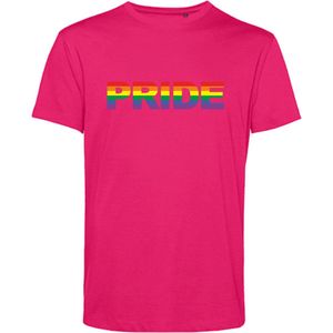 T-shirt PRIDE Regenboog | Gay pride shirt kleding | Regenboog kleuren | LGBTQ | Roze | maat 5XL