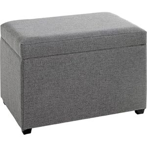 Goodivery ® Stijlvolle Opbergkist en Zitbank in Moderne Art Deco Stijl met Antraciet Textiel Bekleding
