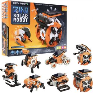 Playos® - Zonne-energie Robot - 7 in 1 - Oranje - STEM Speelgoed - Educatief - Technisch Speelgoed - Bouwen - Constructiespeelgoed - Groene Energie - Ruimteschip