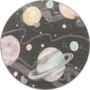 Flycarpets Kinderkamer Vloerkleed - Ninaro - Ruimte - Antraciet