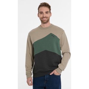 Ragwear - Trui Derot beige / groen ronde hals - maat M