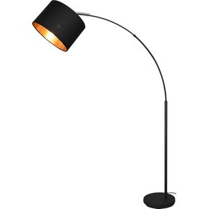 LED Vloerlamp - Torna Corry - E27 Fitting - Rond - Mat Zwart - Aluminium