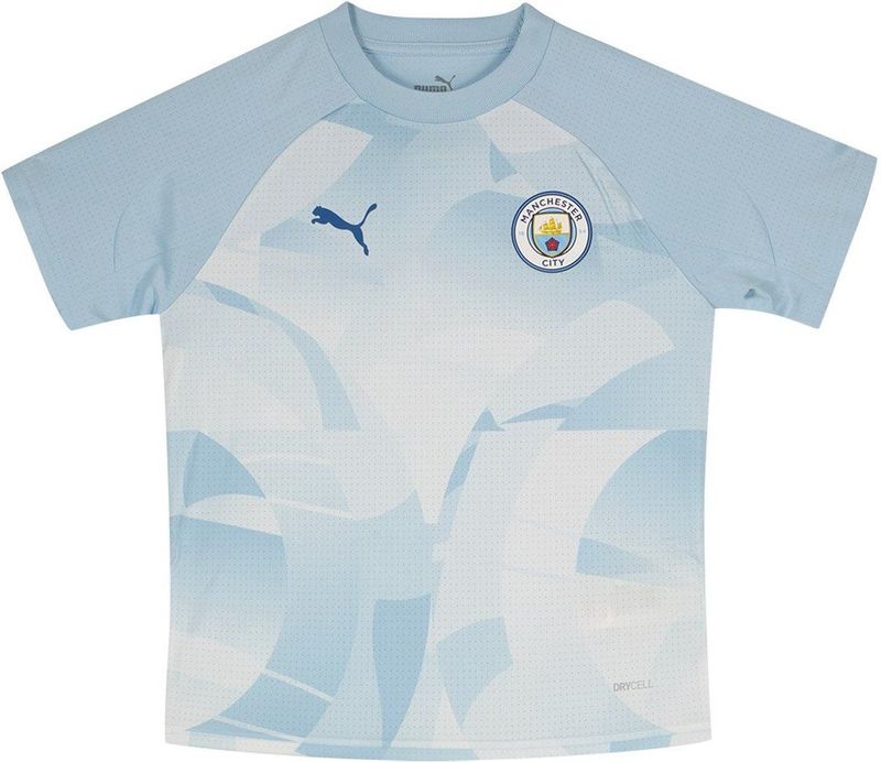 Puma - Manchester City Fc - Korte Mouw T-Shirt - Blauw - 100% Polyester Gerecycled