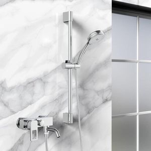 Wandgemonteerde Douche Slider Rail - Verstelbare bevestiging - Roestvrij Staal - 610 mm - Bad- en Douchesystemen - Zwart