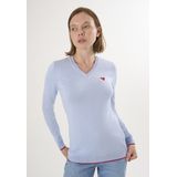 Felix Hardy - V Hals Trui - Blauw - Pullover - 100% Katoen - Dames