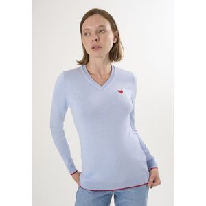 Felix Hardy - V Hals Trui - Blauw - Pullover - 100% Katoen - Dames