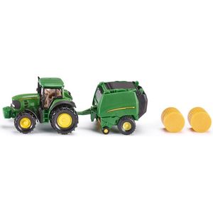SIKU John Deere Tractor met Balenpers - Speelgoedvoertuig
