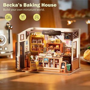 DIY Miniatuur Poppenhuis Kit Bakken Huis | Houten Poppenhuis Model Boek Nook Kit | Craft Kits Cadeaus voor Volwassenen en Tieners
