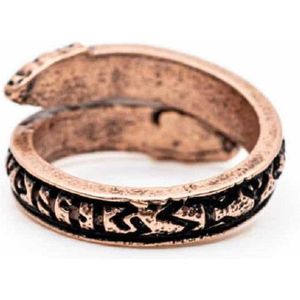 Verstelbare Viking Ring Runen Bronskleurig