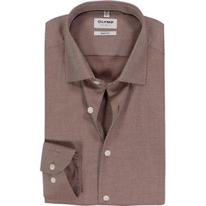 OLYMP - Level 5 - Body Fit Overhemd - Noga Bruin - Strijkvriendelijk