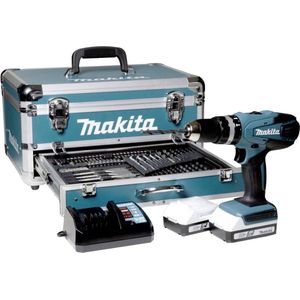 Makita HP488D009 18 Volt accu klopboormachine met 2x accu's en lader in alu koffer met bits en borenset