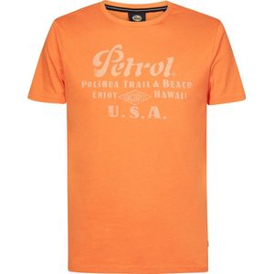 Petrol Industries - Heren Artwork T-shirt Sandcastle - Oranje - Maat XL