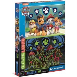Clementoni - Puzzel 104 Stukjes Glowing - Paw Patrol, Kinderpuzzels, 6-8 jaar, 27176
