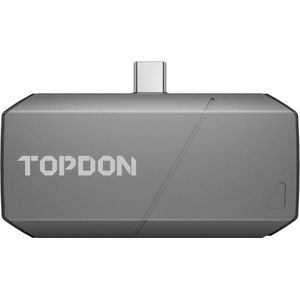 Topdon - Warmtebeeldcamera - Warmtecamera - Warmtebeeldcamera's - 256x192 Resolutie - 9mm verstelbare focuslens - Infraroodtestrapport - Warmtecamera voor Android - USB-C - Grijs