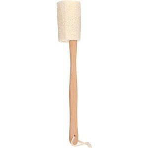 Loofah badborstel voor de rug, natuurlijke loofah exfoliërende badborstel met lange steel, uniseks, verwijdert dode huidcellen.