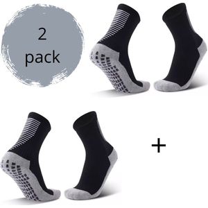 Gripsokken voetbal - 2 pack - Gripsokken Zwart - Anti-slip sokken - Onesize 40-46 - Anti blaren sokken - Sportsokken - Gripsokken voetbal - Gripsokken padel - Gripsokken tennis - Gripsokken basketbal - Handbalsokken - Fitnesssokken - Skisokken