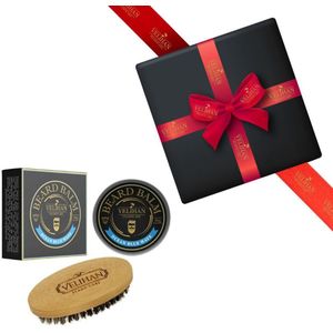 Velihan Beardcare - Baardverzorging Duo Pack Baardbalsem Ocean Blue Wave & Baardborstel - Cadeau voor mannen - Vaderdag Cadeau - Cadeau voor hem - Cadeau voor Kerst - Valentijdsdag mannen - Giftset mannen - Geschenkset man - Cadeauset verjaardag