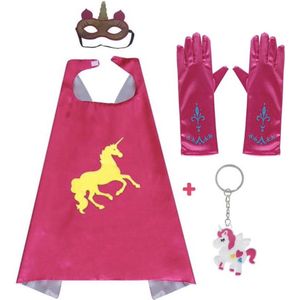 Carnavalskleding - Kostuum Kind - Eenhoorn - Unicorn Speelgoed - 3-Pack - Verkleedpak - Paars - Blauw - Roze - Cape - Masker - Unicorn Hanger - Verkleedkleding Meisje