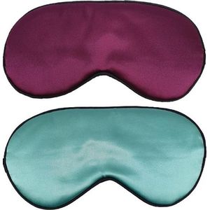 Slaapmaskers Extra Zacht Satijn - 2 Stuks – Paars & Turquoise - Thuis - Slaapmasker - Verduisterend - Onderweg - Vliegtuig - Festival - Slaapcomfort - oDaani