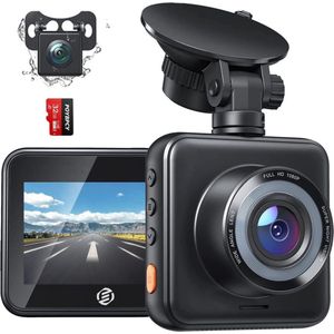 Equivera Dual Dashcam - Dashcam Voor En Achter - Auto Camera Dashcam - Dashcam Auto - Dual Dashcam Voor Auto