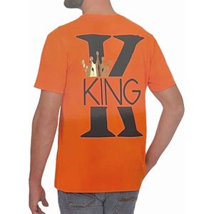 Oranje - T-Shirt Heren - Koningsdag - KING - 100% Katoen - Maat XXL - 60/62