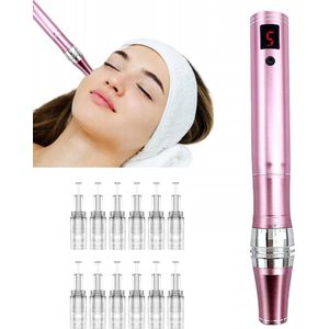 HAUSS - SPOLE Microneedle Pen - Roze - Huidverjonging - LCD Display - 0-2mm - Roestvrijstaal
