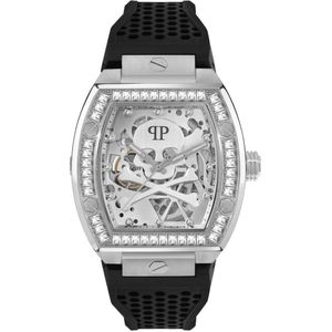 Philipp Plein The $Keleton PWBAA1323 Horloge - Siliconen - Zwart - Ø 44 mm