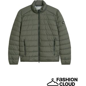 Kaki gewatteerde regenjas