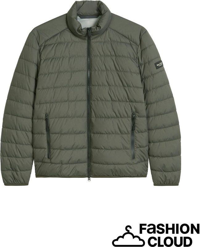 Kaki gewatteerde regenjas