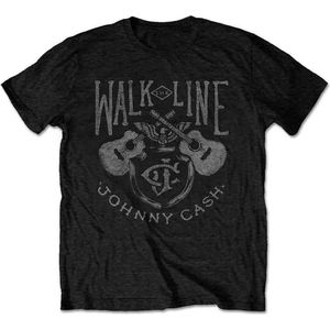 Johnny Cash - Walk The Line Heren T-shirt - S - Zwart