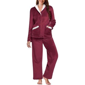 Warme Fleece Pyjama voor Dames - Tweedelige Flanellen Nachtkleding
