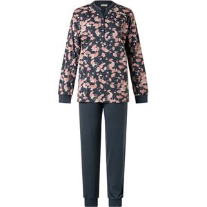 Dames pyjama interlock van Lunatex met print Navy -maat L