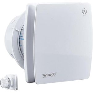Badkamerventilator met nalooptijd en terugslagklep - stille afvoerventilator 100 mm - 95 m³/h 12 W/34 dB - spatwaterdicht wandventilator voor keuken toilet badkamer - wit