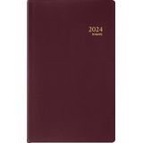 Brepols Agenda 2024 - Interplan - Seta PVC - uitneembaar ABC - 9 x 16 cm - spiraal - Bordeaux