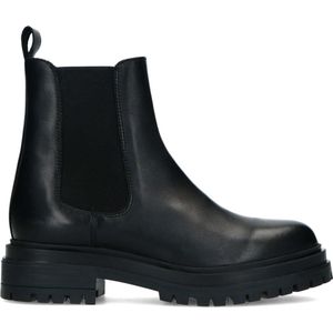 Manfield Leren Chelsea Boots Zwart