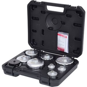 KS TOOLS - Oliesleutelset - 9 Stuks - Voor Oliefilter en Filterhuisdeksels